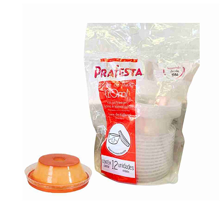 Forma Para Pudim Com Sobre Tampa 120ml 12 Unidades PRAFESTA