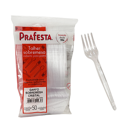 Garfo Sobremesa Cristal 50 unidades - Prafesta