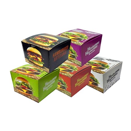 Embalagem Caixa Para Hamburguer H2 - 40 Unidades