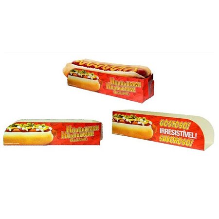 Embalagem Caixa para Cachorro Quente Balcão - 50 unidades