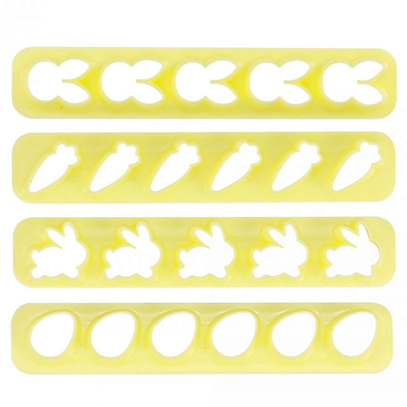 Kit Cortador Reguas Miniaturas Pascoa 4PC - BLUESTAR - Amarelo