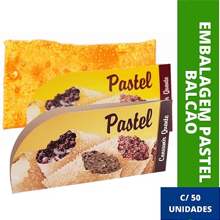 Embalagem Pastel Balcão Tradicional - 50 Unidades