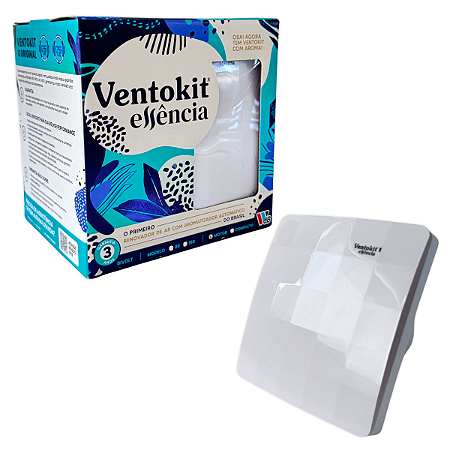 Exaustor Aromatizador Ventokit Essência M160 Bivolt Refil Motor Renovador de Ar 125mm 160 m³/h