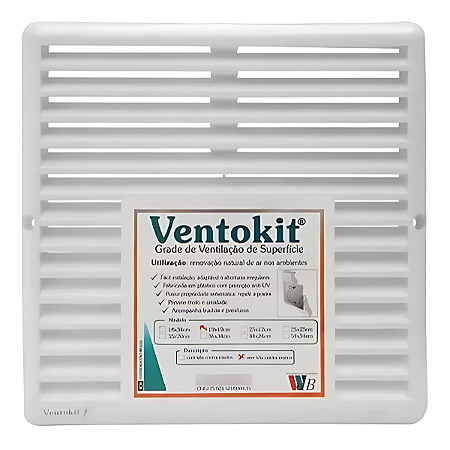 Grade De P/ Ventilação 19x19 Cm Anti-inseto Ventokit Superfície Material PSAI com anti-UV