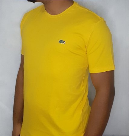 Camiseta Lacoste Amarela Logo Bordado - Roupas e Acessórios