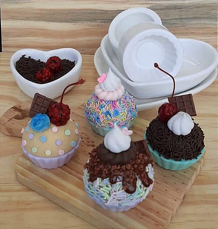 Kit com 6 Borrachas Cupcake