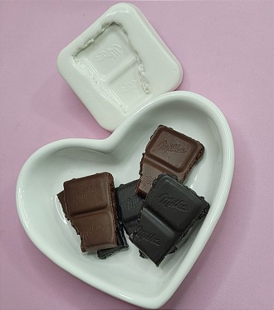 Forma de Silicone Quadradinho de Chocolate Milk