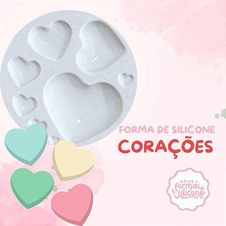 Forma de Silicone Molde Coracões