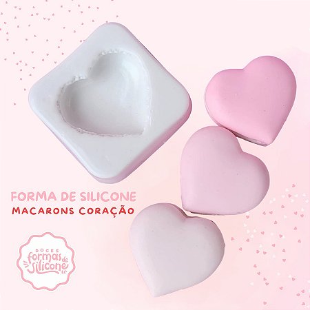 Forma de Silicone Macarrons Coração