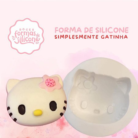 Forma de Silicone Cabeça G Hello Kitty/S Gatinha