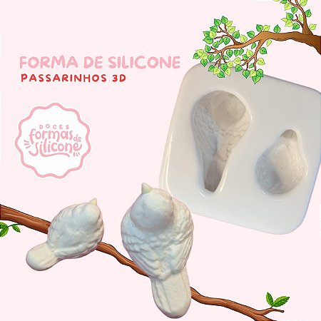 Forma de Silicone Passarinhos 3D