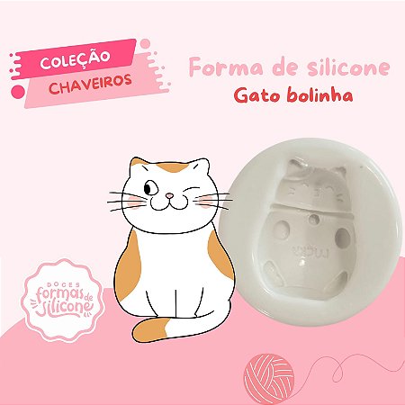 Forma de Silicone Gato Bolinha