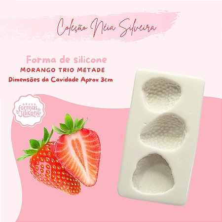 Molde de Silicone Morango Trio Metade