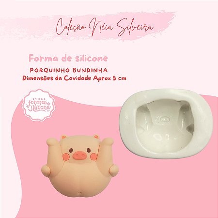 Molde de Silicone Porquinho Bundinha