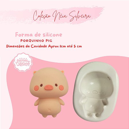 Molde de Silicone Porquinho Pig