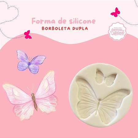 Molde de Silicone Borboleta Dupla
