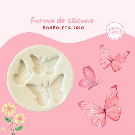 Molde de Silicone Borboleta trio