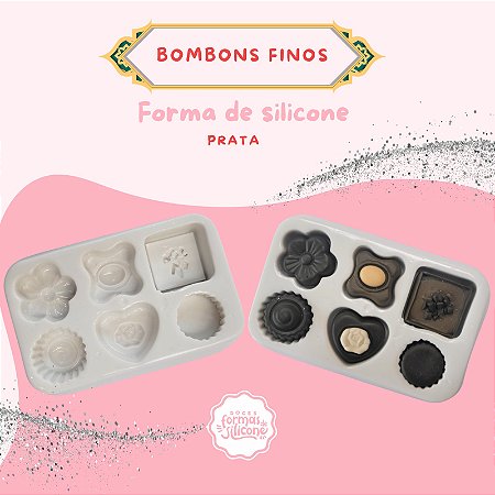 Molde de Silicone Bombons Finos Prata