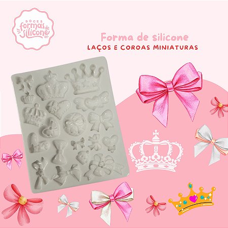 Molde de Silicone Laços e Coroas Miniaturas