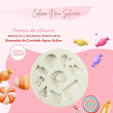 Molde de Silicone Bolacha e Balinhas Miniatura