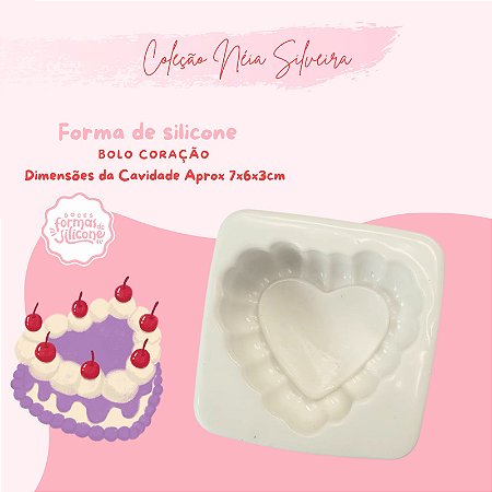 Molde de Silicone Bolo Coração