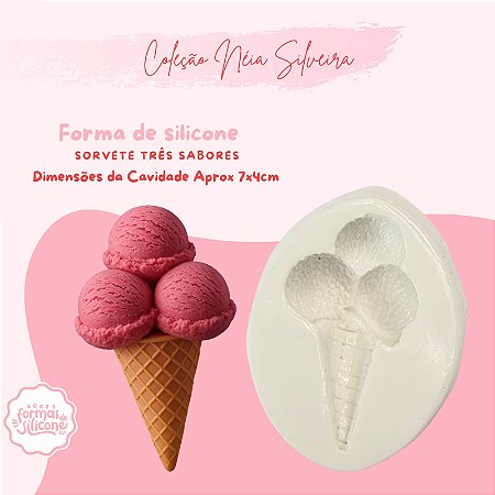 Molde de Silicone Sorvete Três Sabores