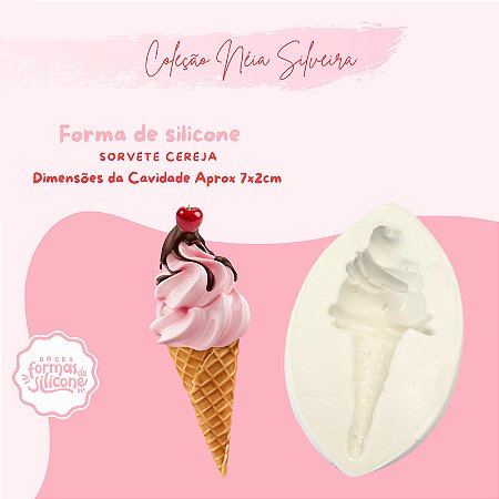 Molde de Silicone Sorvete Cereja