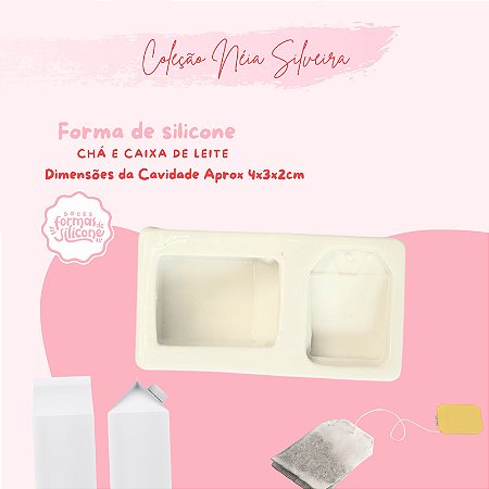Molde de Silicone Chá e Caixa de Leite