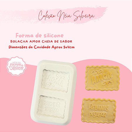 Molde de Silicone Bolacha Amor e Cheia de Sabor