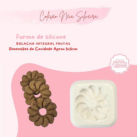 Molde de Silicone Bolacha Integral Frutas