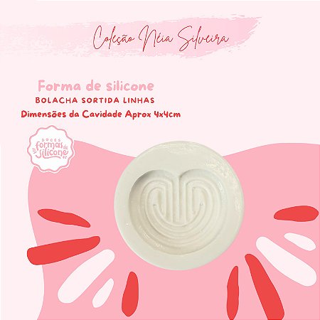 Molde de Silicone Bolacha Sortida Linhas