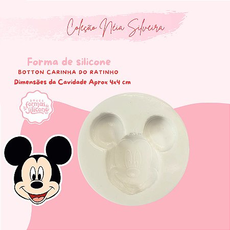 Molde de Silicone Botton Carinha do Ratinho