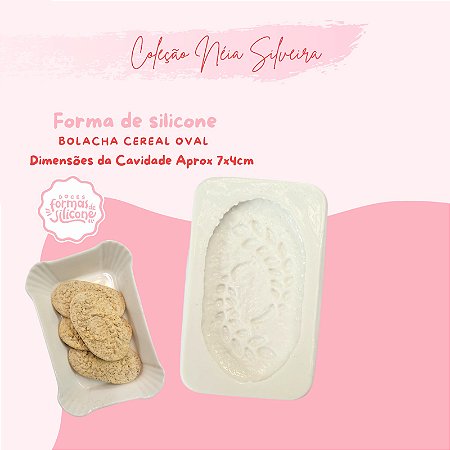 Molde de Silicone Bolacha Cereal Oval