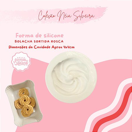 Molde de Silicone Bolacha Sortida Rosca