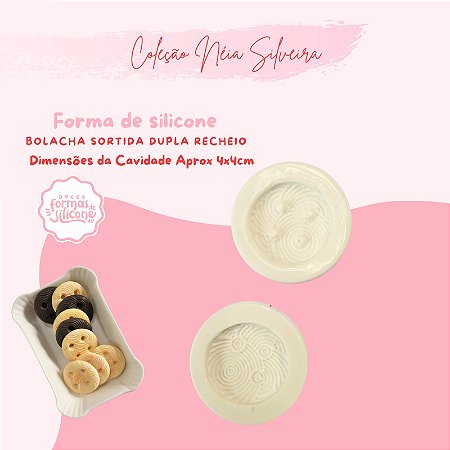 Molde de Silicone Bolacha Sortida Duplo Recheio