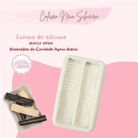 Molde de Silicone Bolacha Waffle Open