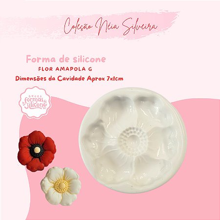 Molde de Silicone Flor Amapola G
