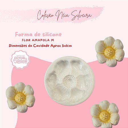 Molde de Silicone Flor Amapola M