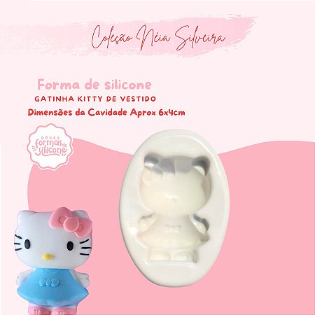 Molde de Silicone Gatinha Kitty de Vestido