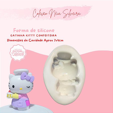Molde de Silicone Gatinha Kitty Confeiteira