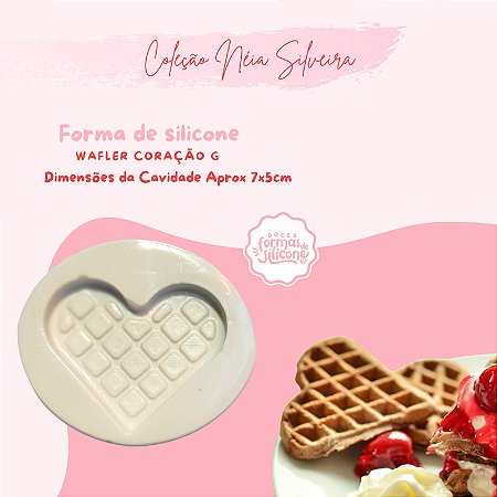 Molde de Silicone Waffle Coração G