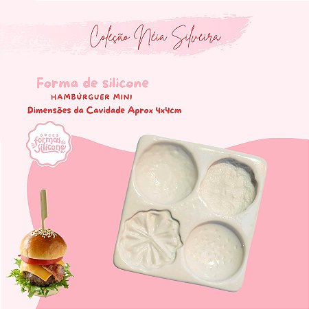 Molde de Silicone Hambúrguer Mini