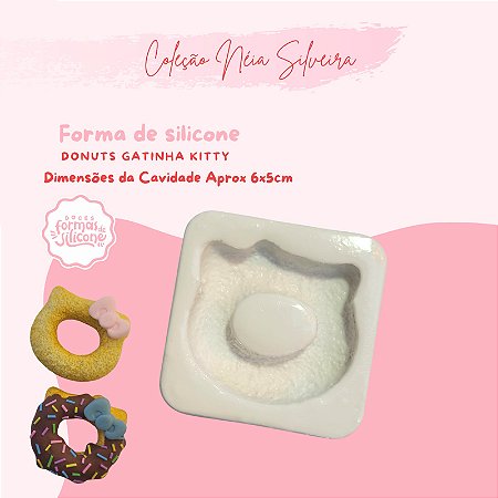 Molde de Silicone Donuts Gatinha Kitty