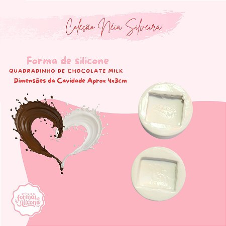 Molde de Silicone Quadradinho de Chocolate Milk