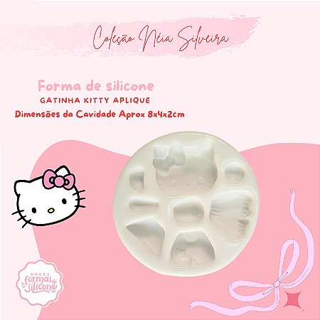 Molde de Silicone Gatinha Kitty Aplique
