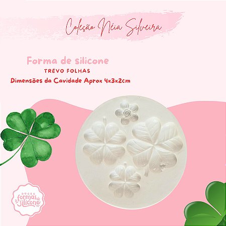 Molde de Silicone Trevo Folhas