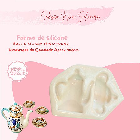 Molde de Silicone Bule e Xícara Miniaturas