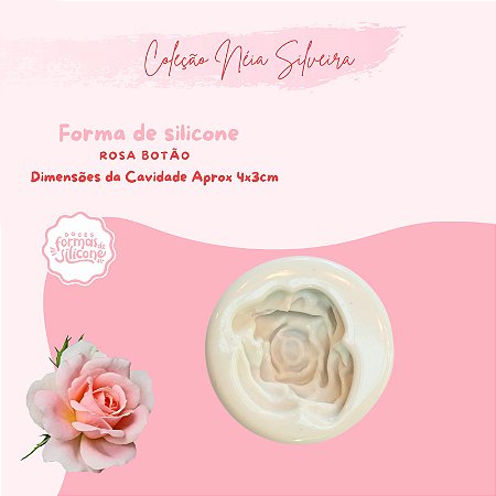 Molde de Silicone Rosa Botão