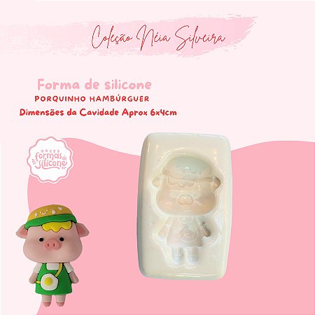 Molde de Silicone Porquinho Hamburguer