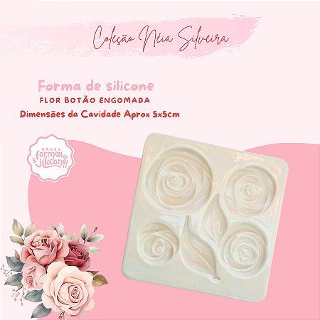 Molde de Silicone Flor Botão Engomada